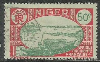 Французский Нигер. Лодка на реке Нигер. 1926г. Mi#42.