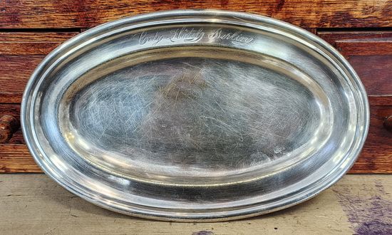 Блюдо овальное "City hotel Berlin", латунь/посеребрение