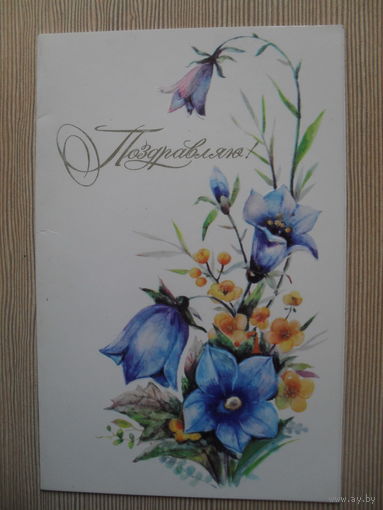 ДВОЙНАЯ ПОДПИСАННАЯ ОТКРЫТКА. СССР. "ПОЗДРАВЛЯЮ" худ. Л. МАНИЛОВА. 1983 год.