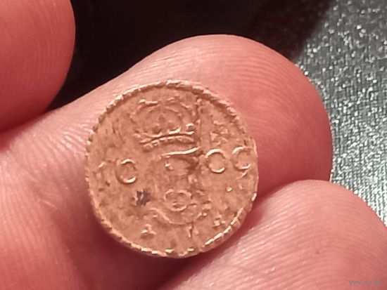 Двойной денарий 1609 г. Сигизмунд III  ВКЛ м.д. Вильно Редкость R3