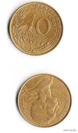 10 сантимов Франция 1989 год