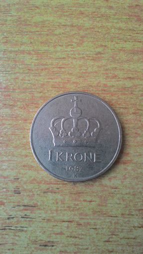 Норвегия, 1 крона 1982 года.