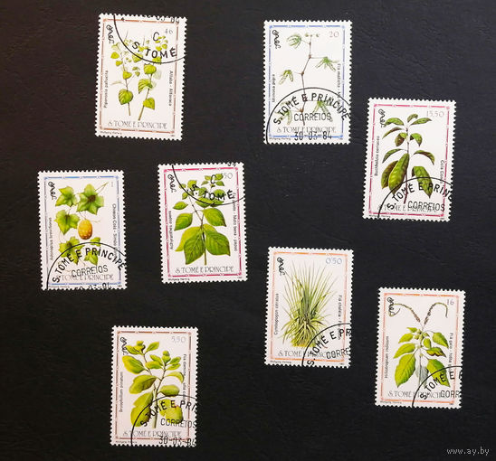 Сан Томе и Принсипе 1983 г. Лекарственные растения. Флора, полная серия из 8 марок #0230-Ф1P45
