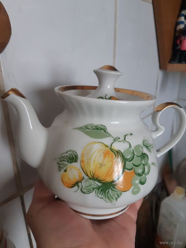 Чайник заварник Тернополь СССР Тыква с виноградом.