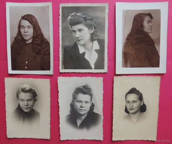 Фото "Женские портреты", Польша, 1940-е гг., (8*6 см)