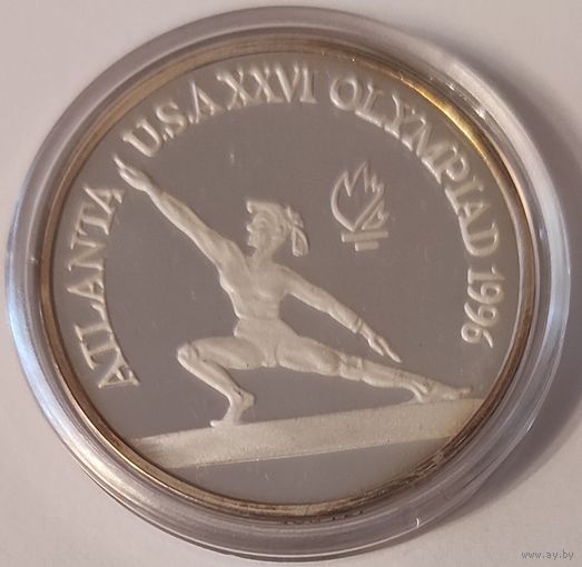 Румыния 100 лей 1996 года. Гимнастика. Серебро. Проба. Пруф. Редкая!