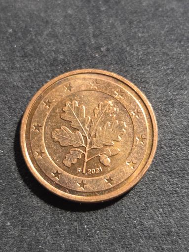 Германия 2 евроцента 2021 F