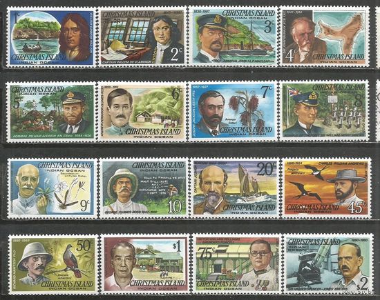 Остров Рождества. Исторические личности. 1977г. Mi#69-84. Серия.