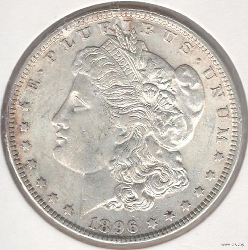 США 1 доллар 1896 года. Морган. Без знака монетного двора. Серебро. Штемпельный блеск! Состояние UNC!