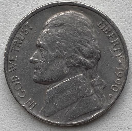 США 5 центов 1990 г. P