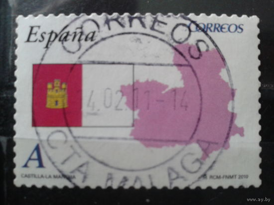 Испания 2010 Флаг и карта Кастилии