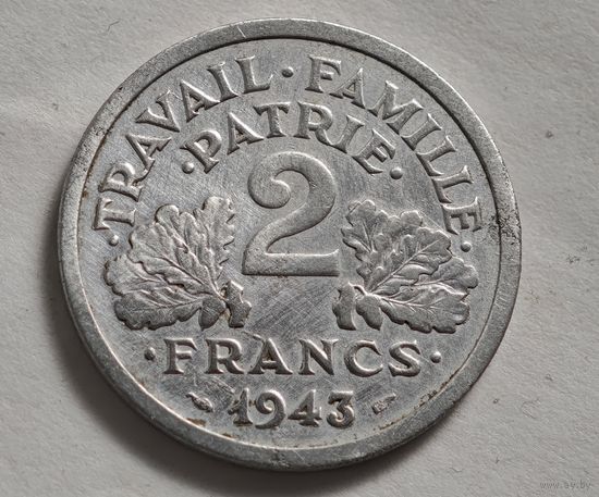 1943 год Франция 2 франка