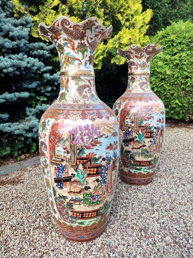 Две Большие Напольные Китайские Вазы Середина ХХ века / Pair Chinese antique porcelain vases. China, 20th century