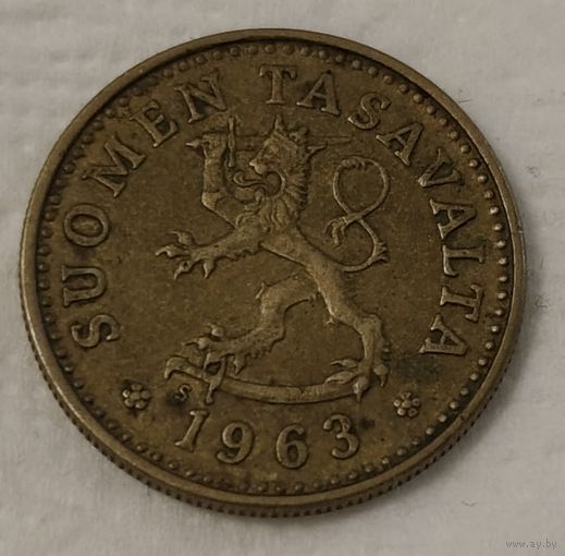 Финляндия 10 пенни, 1963 (14-18-6)