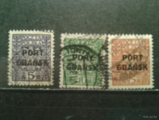 Польша, Порт Гданьск. 1929. Стандарт, надпечатка, полная серия, Mi-7,0 евро гаш.