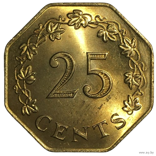 Мальта 25 центов, 1975 [UNC]