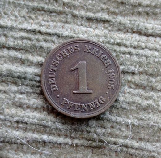 Werty71 Германия 1 пфенниг 1905 F