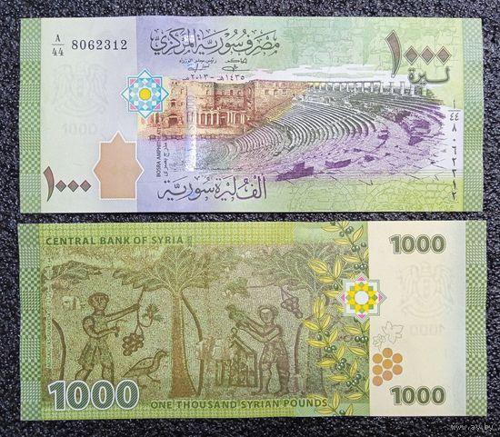 1000 фунтов Сирия 2013 г. UNC