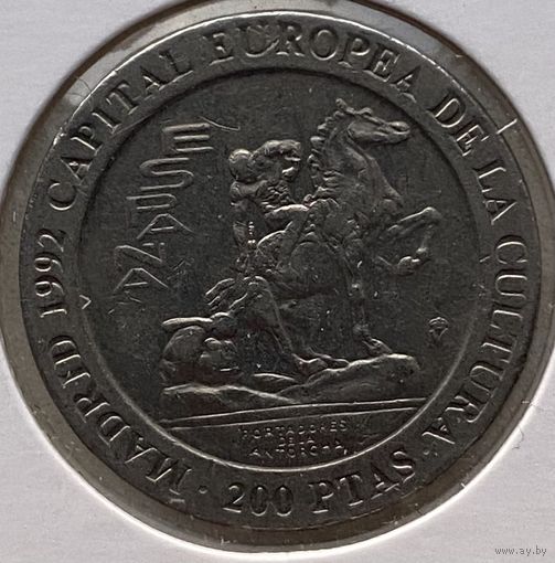 Испания 200 песет 1992 г. Мадрид – культурная столица Европы. Всадник