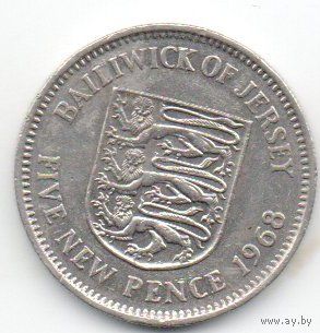 БЕЙЛИВИК ДЖЕРСИ. 5 НОВЫХ  ПЕНСОВ 1968