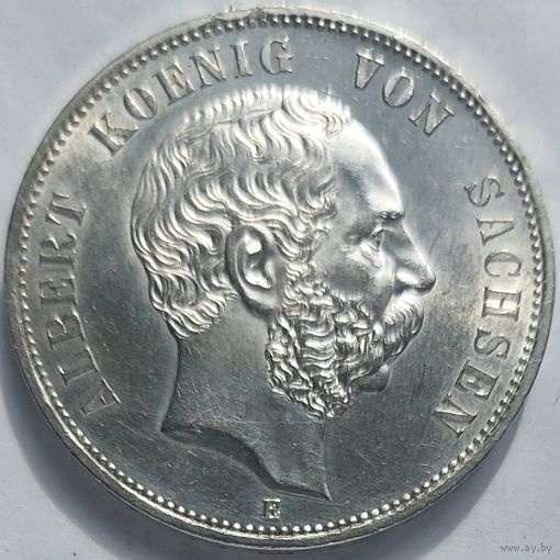 5 марок 1898 Саксония. Монета уровня MS-61. Вынута из слаба RNGA