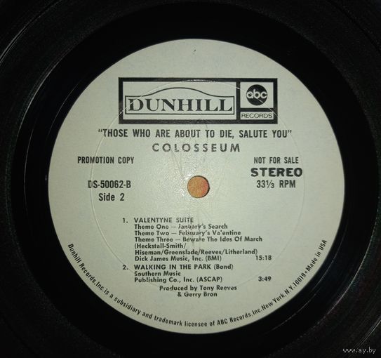 Colosseum-Those who are about to die,salute you.LP.Promo copy.USA
