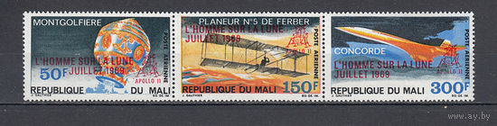 Авиация. Мали. 1969. сцепка из 3-х марок. Michel N 201-203 (10,0 е)