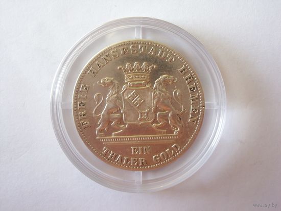 Бремен. Талер "Второй немецкий стрелковый фестиваль". 1865 г. Оригинал.