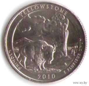25 центов 2010 г. Парк=2 Национальный парк Йеллоустонский Вайоминг Двор Р _UNC