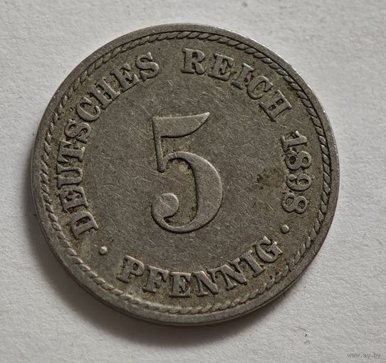 1898 год Германия 5 пфеннигов