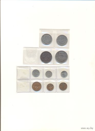 Монеты мира Швеция к-т монет 10 шт.
