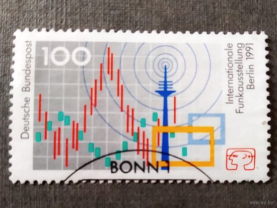 Марка Германия 1991 год Международная радиовыставка