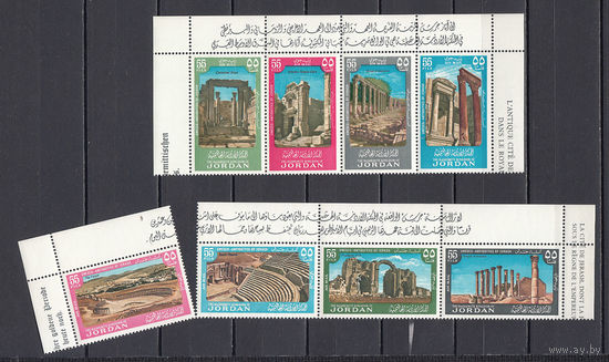 Архитектурные памятники. Иордания. 1965. 8 марок в двух сцепках. Michel N 524-531 (13,0 е)