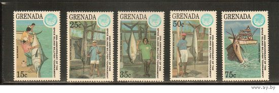 Гренада-1994(Мих.,2713-2717) , **  , Морская  Фауна, Рыбы, Рыбалка(полная серия)
