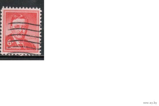 США-1954, (Мих.660), гаш. , Стандарт, Известные американцы, Рузвельт, Живопись,