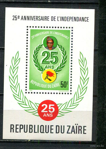Конго (Заир) - 1985 - 25-летие Независимости - [Mi. bl. 53] - 1 блок. MNH.  (Лот 98EY)-T25P6