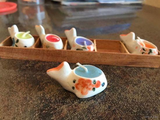 Подсвечники Свечки чайнички рыбки декор новые