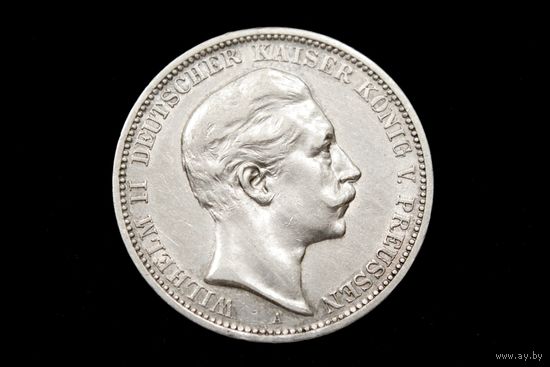 3 марки 1908 г. Пруссия (Германия), Вильгельм II