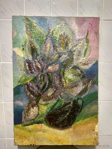 Живопись маслом, мастихином, Корабль цветов 1993 год, Юрий строганов