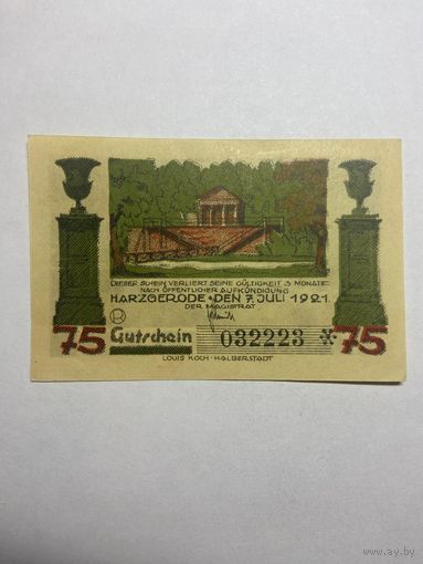 75 пфеннингов (нотгельды) г. Германия.-1012