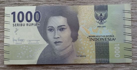 Werty71 Индонезия 1000 рупий 2016 UNC банкнота