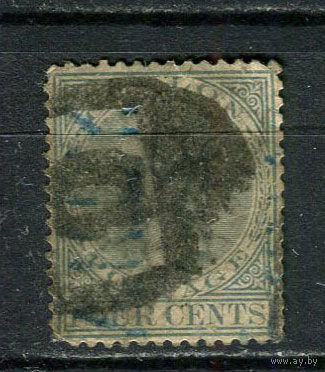 Британские колонии - Цейлон - 1872/1880 - Королева Виктория 4C - [Mi.45C] - 1 марка. Гашеная.  (Лот 9HF)-T41P9