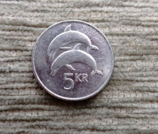 Werty71 Исландия 5 Крон 1996 Дельфины