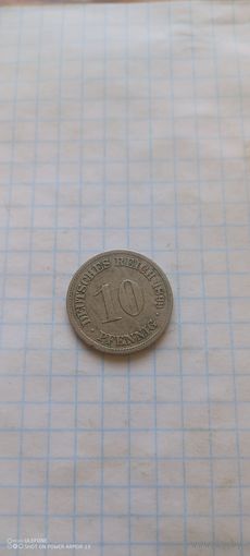10 пфеннигов 1899 D