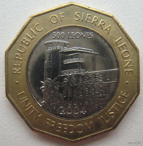 Сьерра-Леоне 500 леоне 2004 г. В холдере