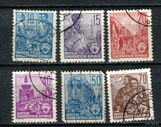 ГДР - 1955 - Пятилетний план - [Mi. 453-458] - полная серия - 6 марок. Гашеные.  (Лот 66AZ)