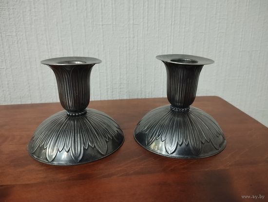 Пара Каминных Подсвечников , Европа. Серебро.