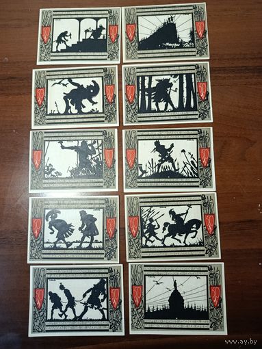 Серия нотгельдов 10 штук