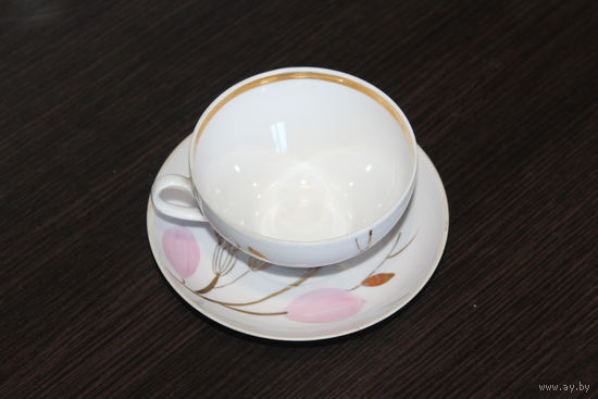 Фарфоровая чайная пара, Дулевский фарфоровый завод, клеймо.