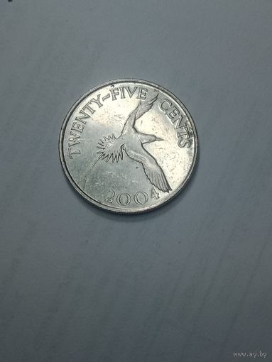 Бермудские острова 25 центов 2004 года .